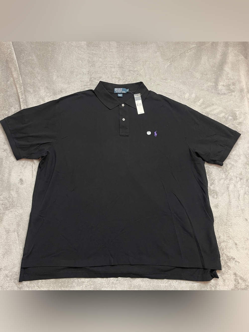 Polo Ralph Lauren Vintage 90s Deadstock 4XB Black Short Sleeve Polo Shirt